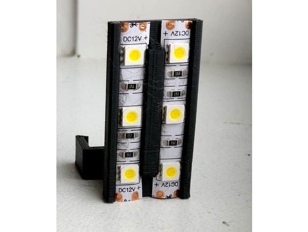 Double-gang LED strip holder for ORION/Rostock Max by Myrdred