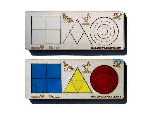 Forms - game for 3-6r olds to enhance fine motor skills, creativity and imagination - For laser or 3D print by dalia_ge