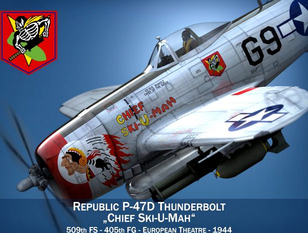 Republic P-47D Thunderbolt Ski U Mah 3D Model
