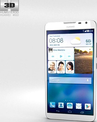 Huawei Ascend Mate 2 4G Pure White 3D Model