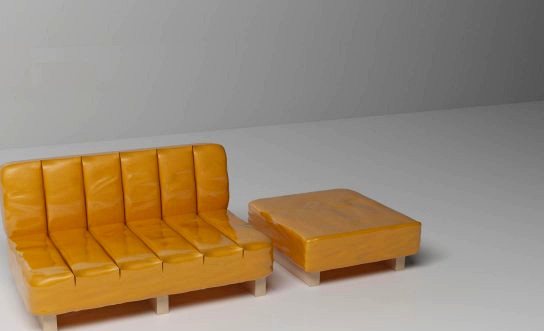 Orange easychair 3D Model