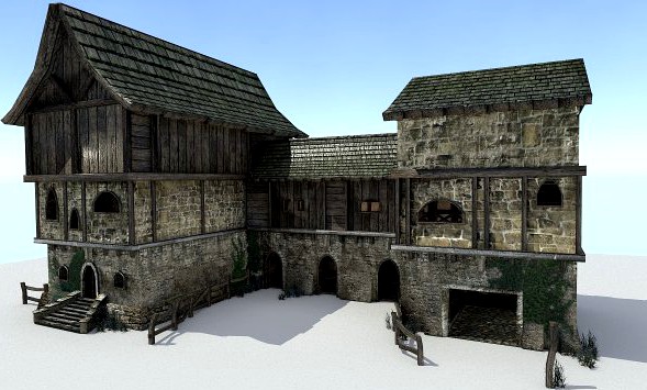 Medieval City Storehouse 3D Model