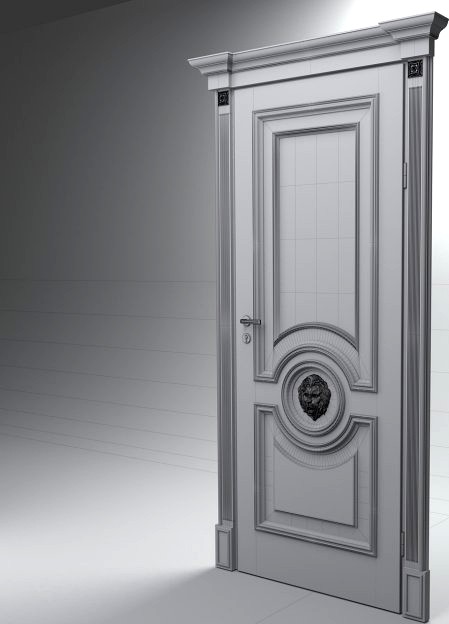 Classical door with mascaron lion 3D Model