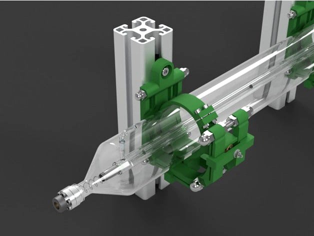 Laser Tube Mount for Aluminium Profiles by SteffenKonrad