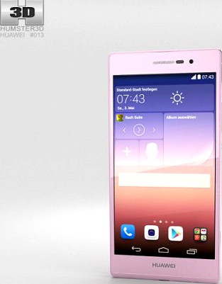 Huawei Ascend P7 Pink 3D Model