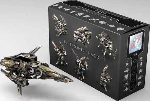 10 Drone Scifi Pack 3D Model