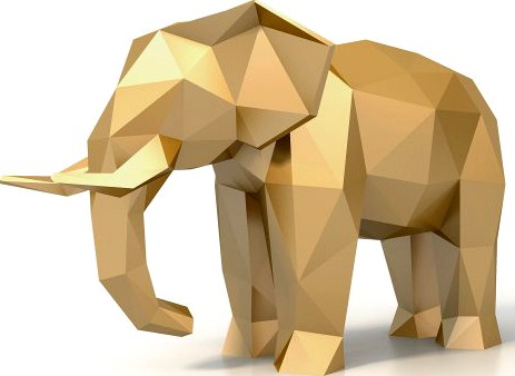Low Poly Elephant 3D Model