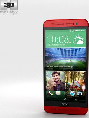 HTC One E8 Red 3D Model