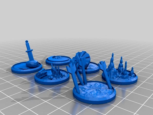 Figure Bases - Set 9 (25mm - 35mm miniatures) by EZOwens
