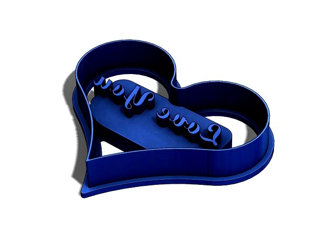 Cookie cutter I love you heart by make3d2d