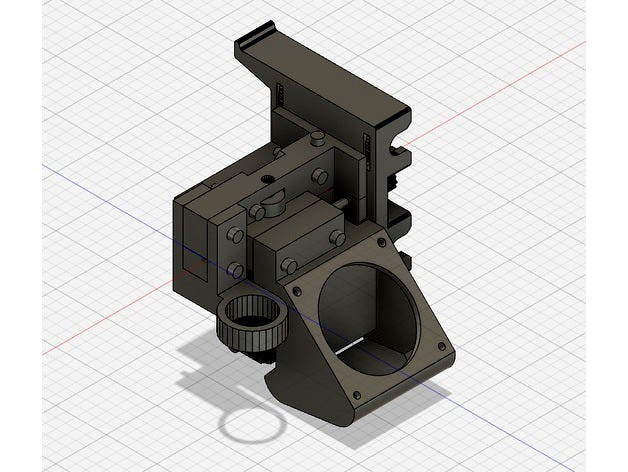 E3D V6 Mount with Fan Duct and Sensor Holder for CTC Prusa i3 Pro B by schmidtm69