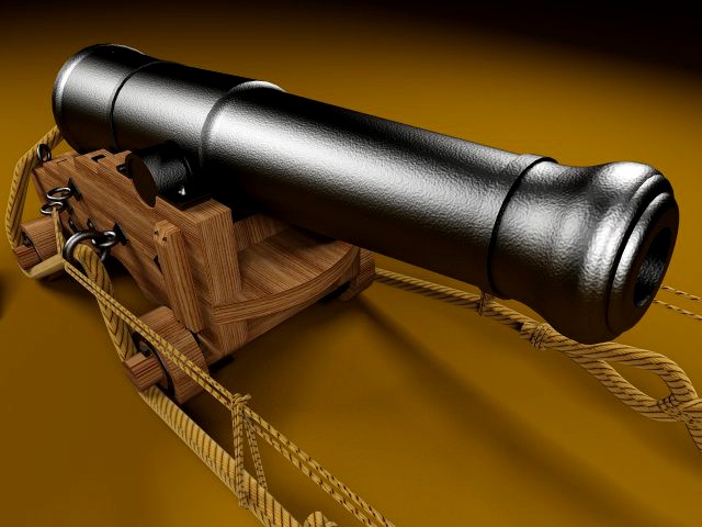 British 68-pound naval gun 3D Model