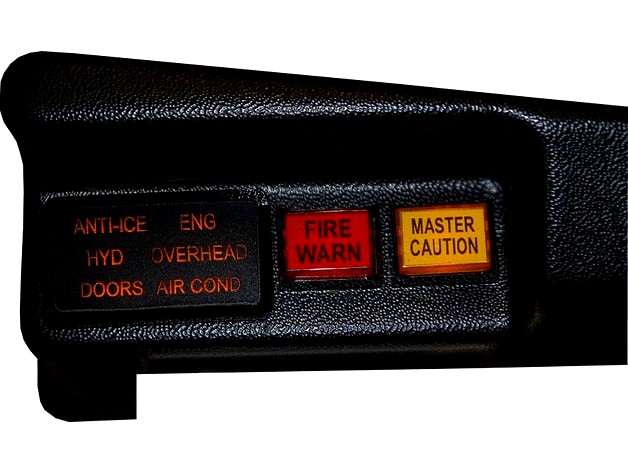 737 sim cockpit sixpack warning box. uses six single leds for warnings by lesgilmer