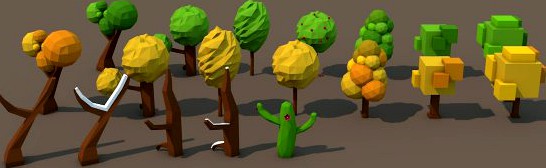 Low Poly Tree Pack 1 3D Model