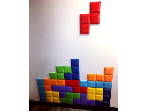 Tetromino Tile for Tetris Wall by makerwiz