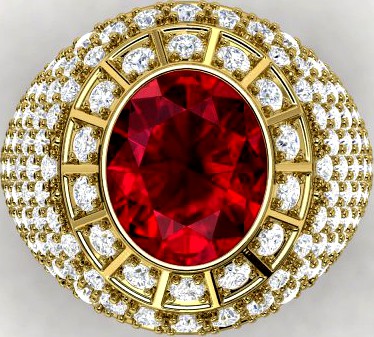 Mens Ruby Ring 3D Model