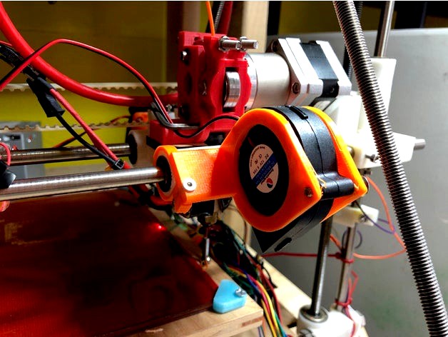 Prusa Mendel Blower Front Mount by bobtiki