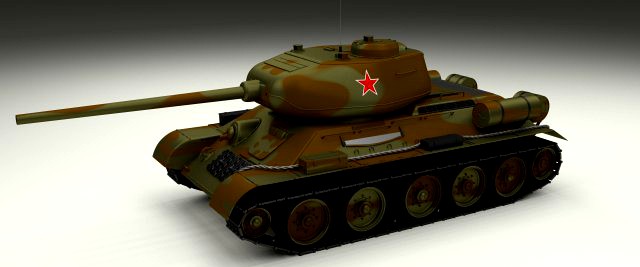T-34-85 Tank Camo 3D Model