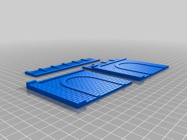 Retaining wall and fence, N scale railroad.  by Syncmanatl