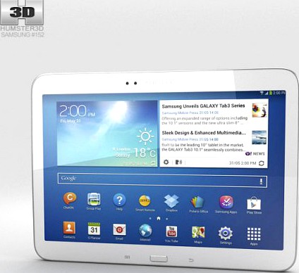 Samsung Galaxy Tab 3 101-inch White 3D Model