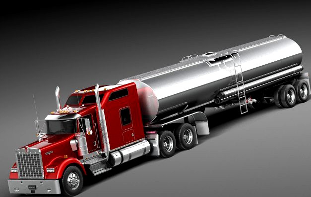 Kenworth W900 Sleeper Cab Tanker 2014 3D Model