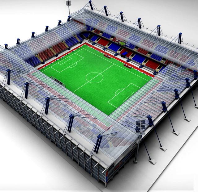 Soccer football stadium high detail 3D Model