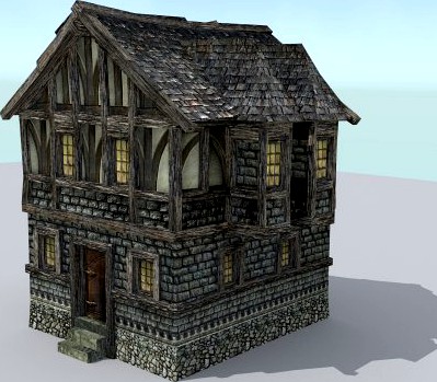 Medieval Town House 4 3D Model