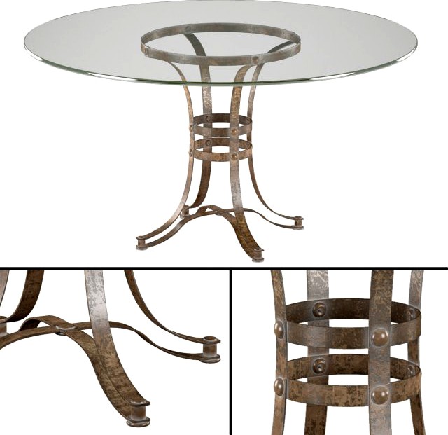Tempe Round Metal Dining Table 3D Model