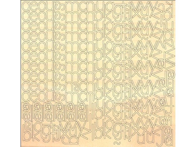 Movable alphabet medium print lower case montessori for laser cutting by atamblay