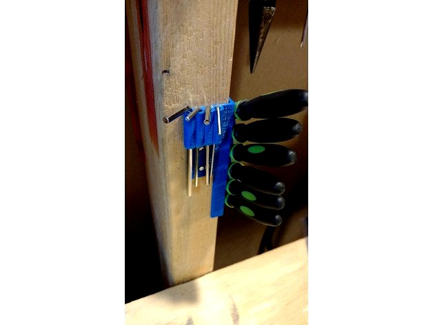 Hex Key and Needle File Stud-Mount Tool Rack by jasonemock