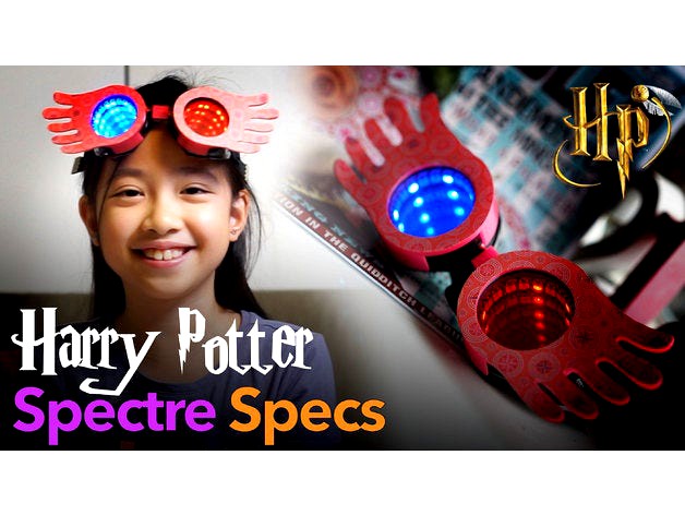 Harry Potter - Luna Lovegood Spectre Spec frames for Adafruit NeoPixel Goggles  by PurpleOranji