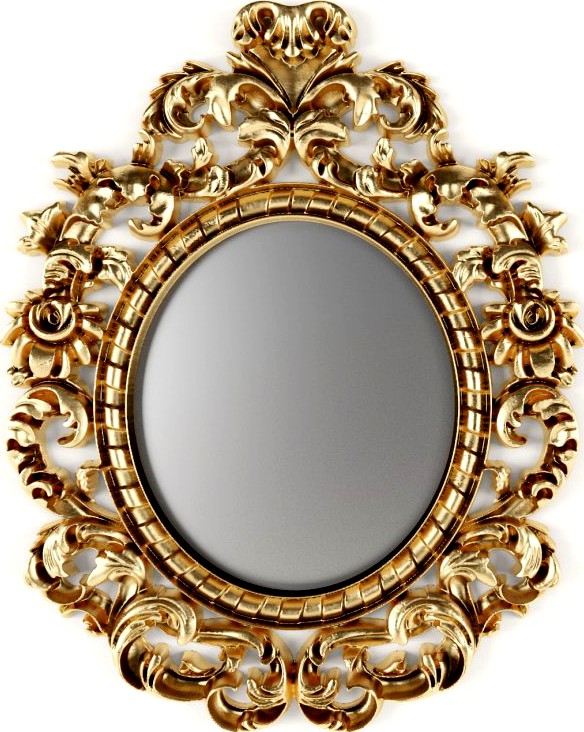 Baroque oval frame 3D Model
