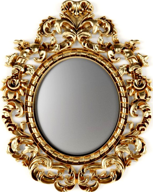 Baroque oval frame 3D Model