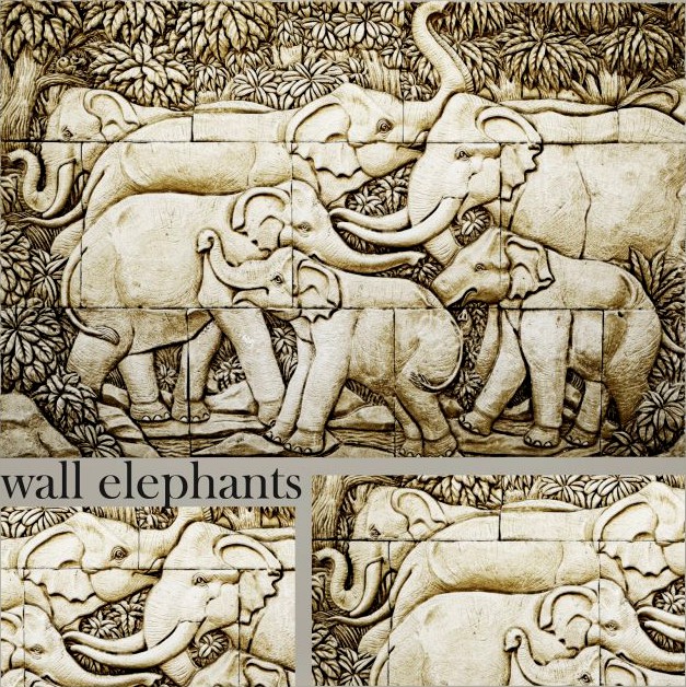 Elephant Bas Relief 3D Model