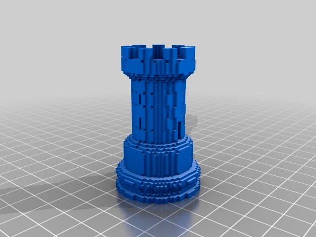 voxelized rook by Nathaniels_Web_Design