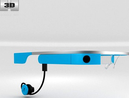 Google Glass with Mono Earbud Sky 3D Model