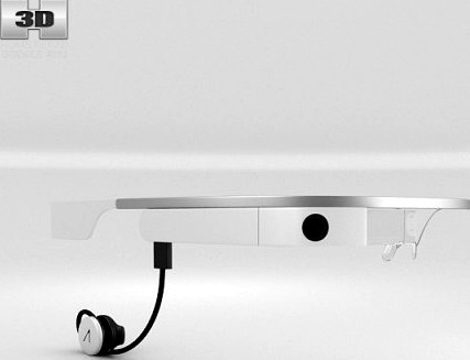 Google Glass with Mono Earbud Cotton 3D Model