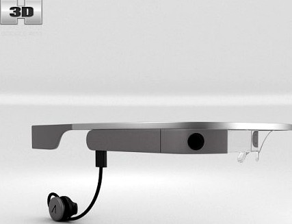 Google Glass with Mono Earbud Charcoal 3D Model