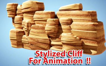 Stylized Cliff 3D Model
