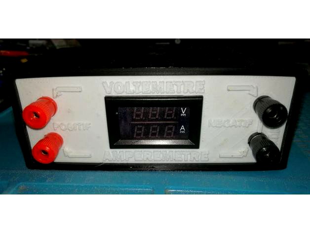 Box for DC Voltmeter-Amperemeter Chinese Kit (DC 100V/50A) by LaBidouille