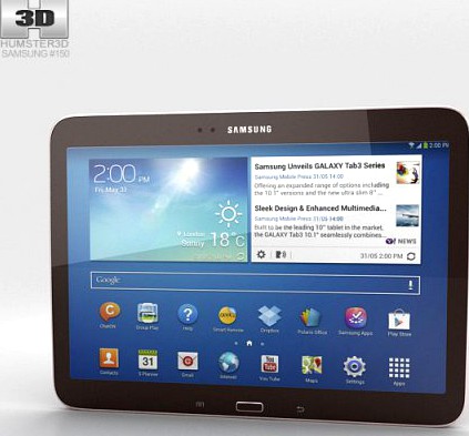 Samsung Galaxy Tab 3 101-inch Gold Brown 3D Model