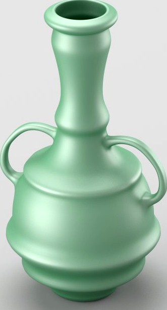 Decorative shiny vase in green tones 3D Model