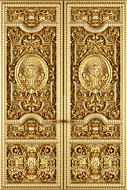Luxury Classic baroque carved door 3D Model