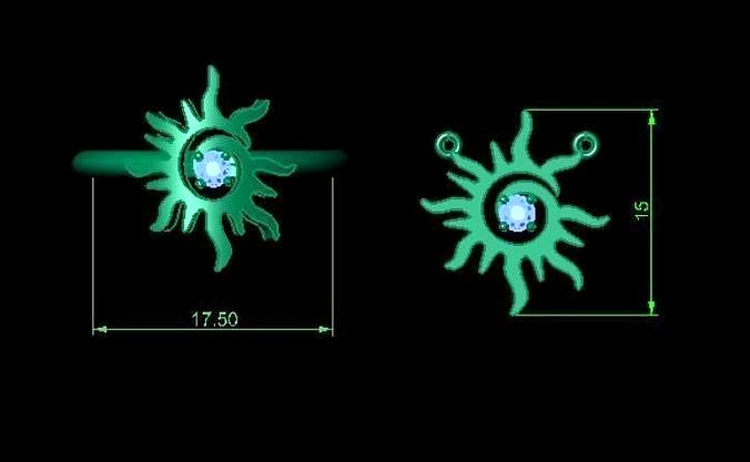 Sunrise  Ring pendant | 3D