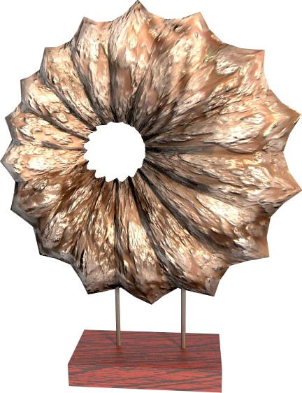 Decorative shell on wooden stand 3D Model