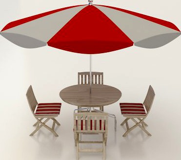 Umbrella Seating 3D Model