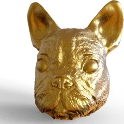 Sculpted dog head 3D Model
