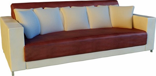 Sofa leather pillows long 3D Model