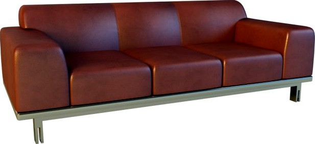 Sofa leather modern steel 3D Model