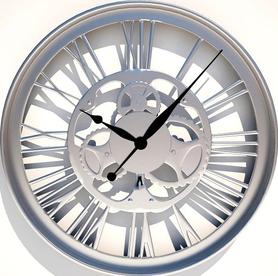 Wall Clock Gear Kare Design 3D Model